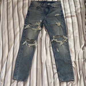 Medium wash ripped jeans!